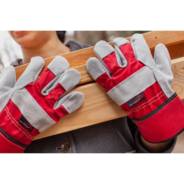 Deluxe Single Palm Split Leather Work Gloves,OSFM, PR